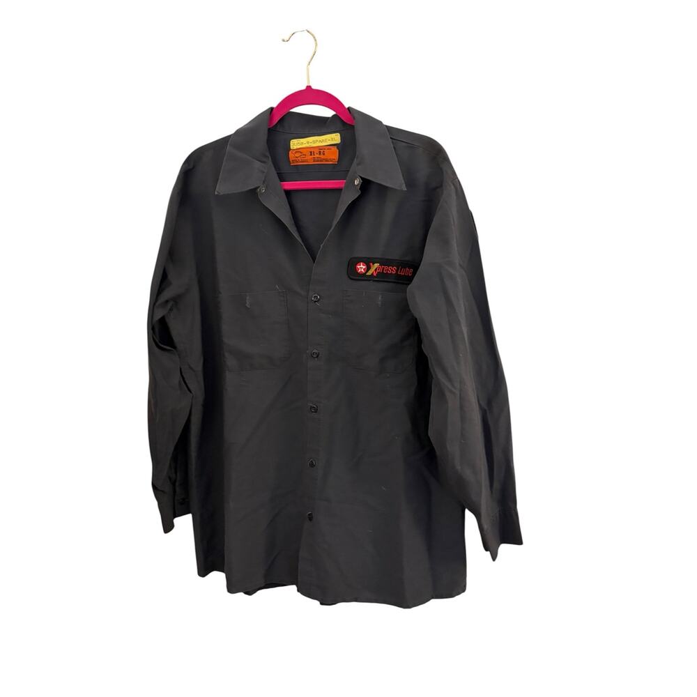 Softwear Vintage Texaco Xpress Lube Tech Shirt Gray Button Up Streetwear Auto